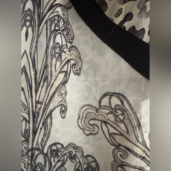 Lane Bryant Gray and Black Animal Print Top - Picture 3 of 4